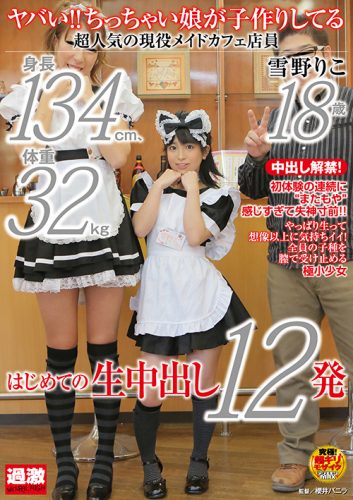 NHDTA-368AI 【AIリマスター】ヤバい! ! ちっちゃい娘が子作りしてる 身長134cm、体重32kg 超人気の現役メイドカフェ店員 雪野りこ 18歳 はじめての生中出し12発