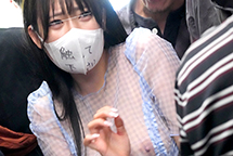 NHDTC-271 電車の中でインナーを抜き取られ透け巨乳を見られる羞恥で抵抗できないシアーシャツ女子 SP ピンク乳首JDを連日シースルー露出で潮吹きドM開発 サンプル画像16